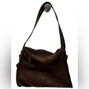Hogan Suede Bag with Leather Strap in Rich Brown.
Excellent Like New Condition.